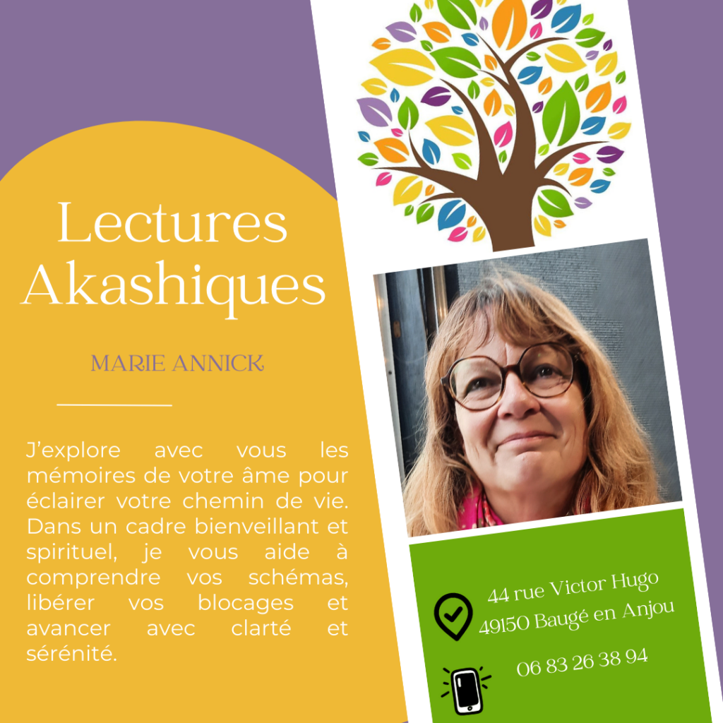 Marie Annick SOUILLET  lecture akashique à Baugé en Anjou