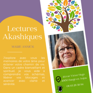 Marie Annick SOUILLET – lecture akashique à Baugé en Anjou