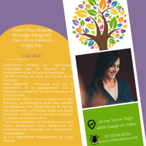 Virginie VINCENT – Massage Integratif OsteoThai Shiatsu à Baugé en Anjou